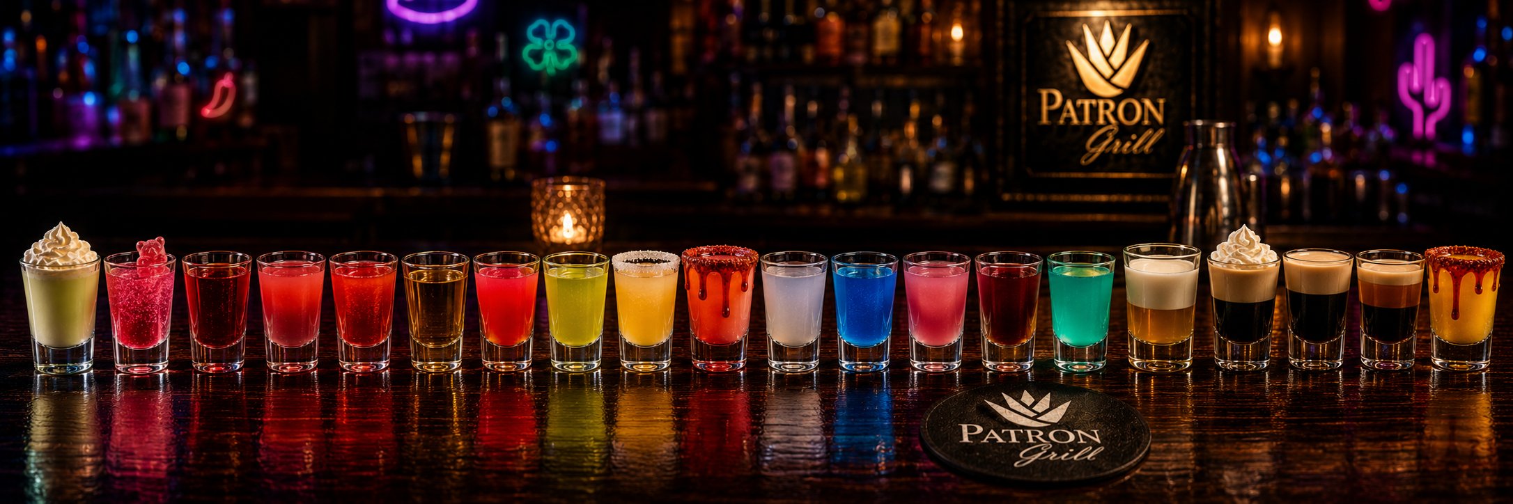 The full Mixed Shots lineup at Patrón Grill