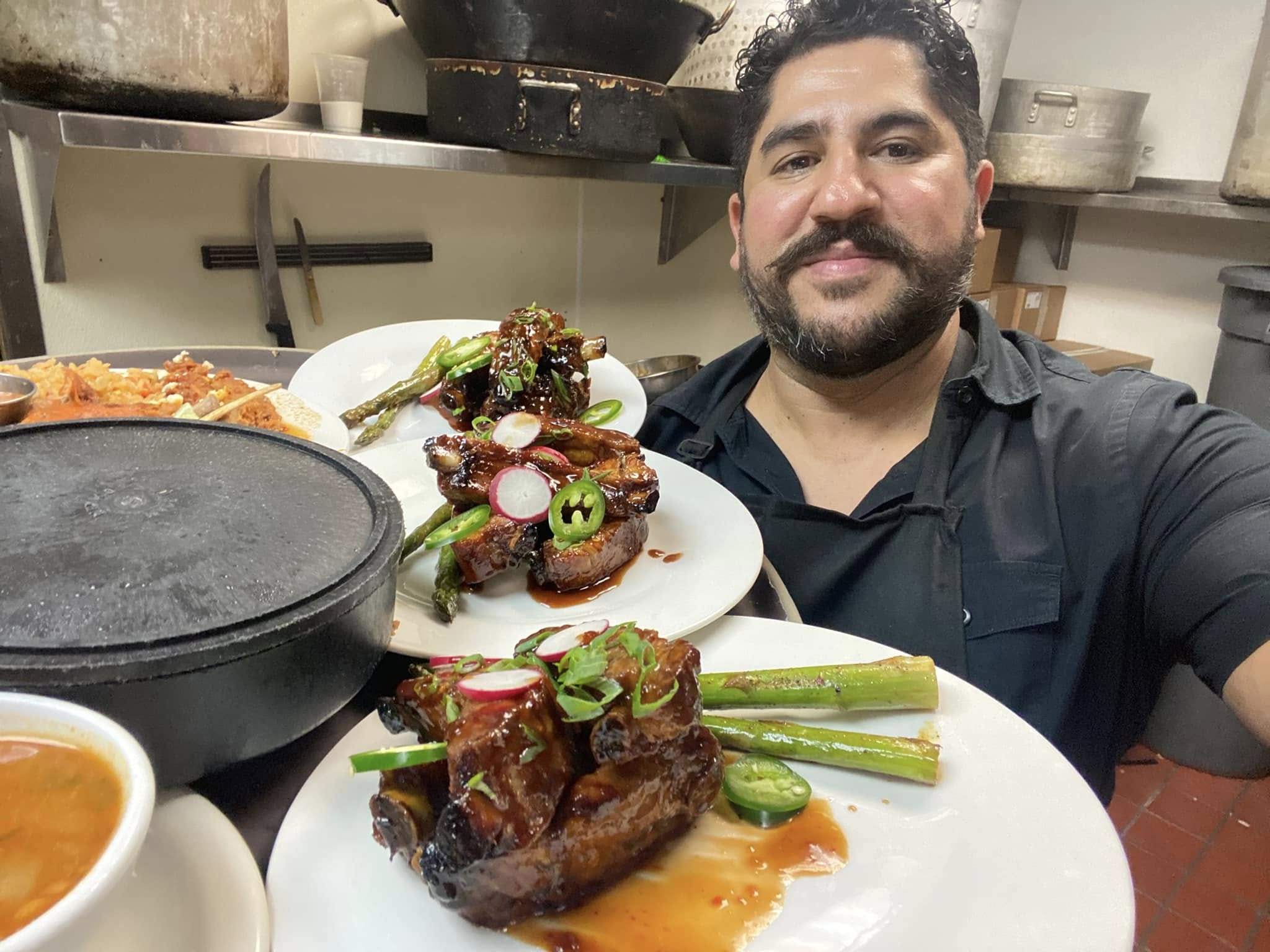 Antonio, the owner and chef of Patron Grill, in the kitchen